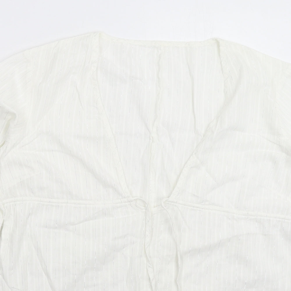 NEXT Womens White Striped  Basic Blouse Size 14