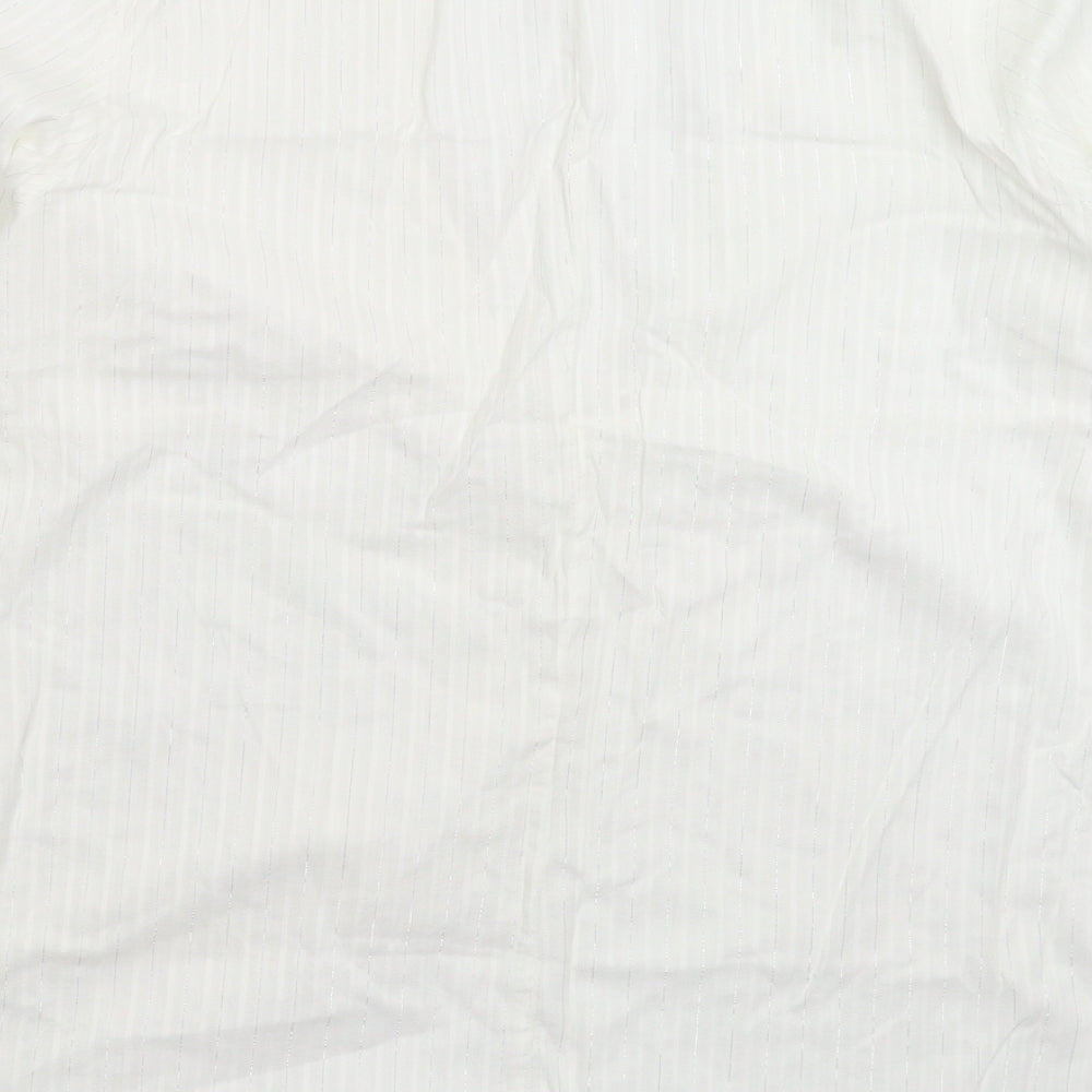 NEXT Womens White Striped  Basic Blouse Size 14