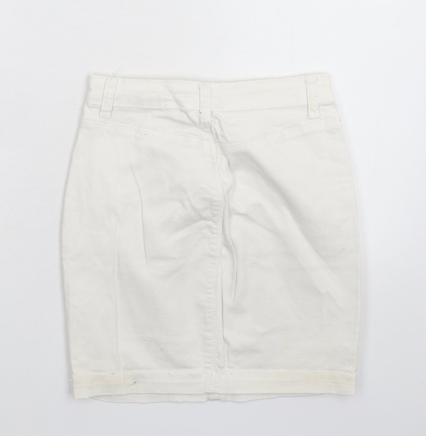 Missguided Womens White  Denim Mini Skirt Size 8
