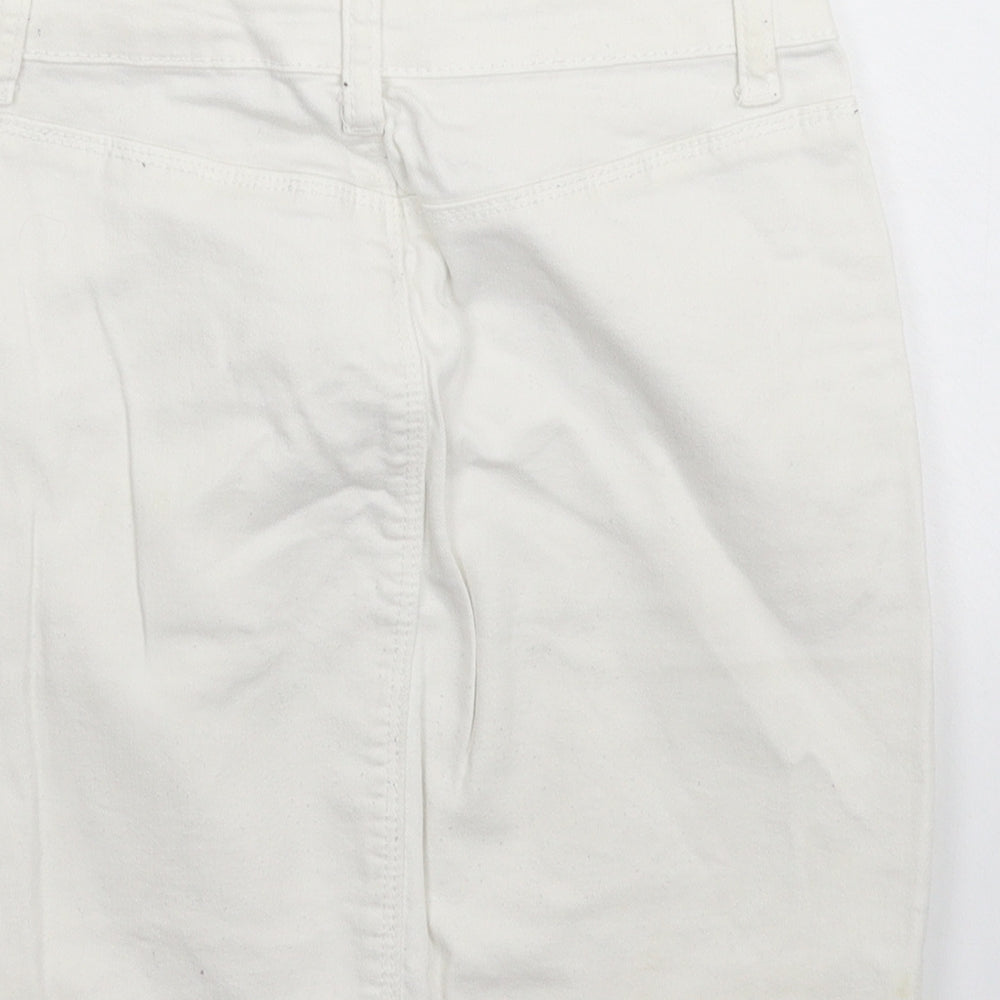 Missguided Womens White  Denim Mini Skirt Size 8
