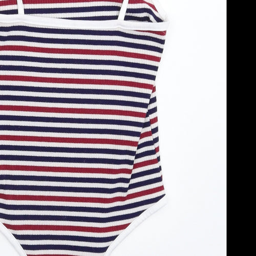 Preworn Womens Multicoloured Striped  Bodysuit One-Piece Size S