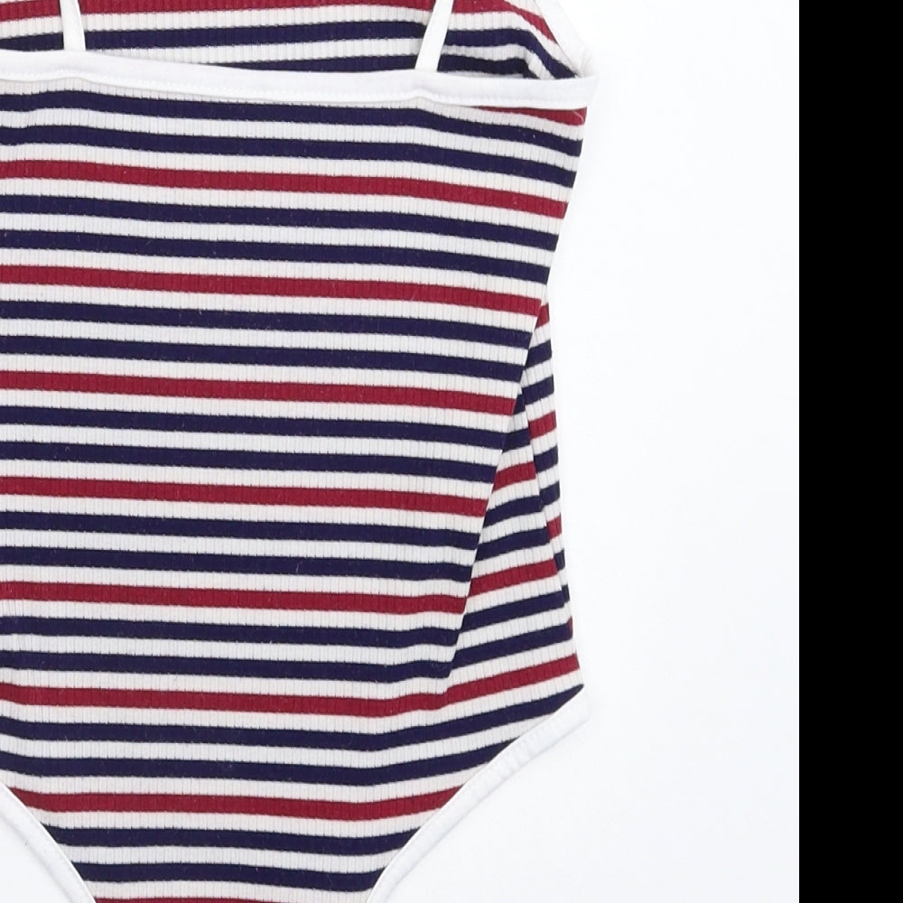 Preworn Womens Multicoloured Striped  Bodysuit One-Piece Size S