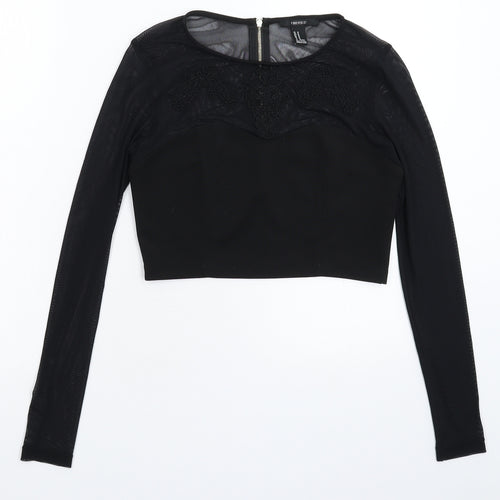 FOREVER 21 Womens Black   Cropped Blouse Size M
