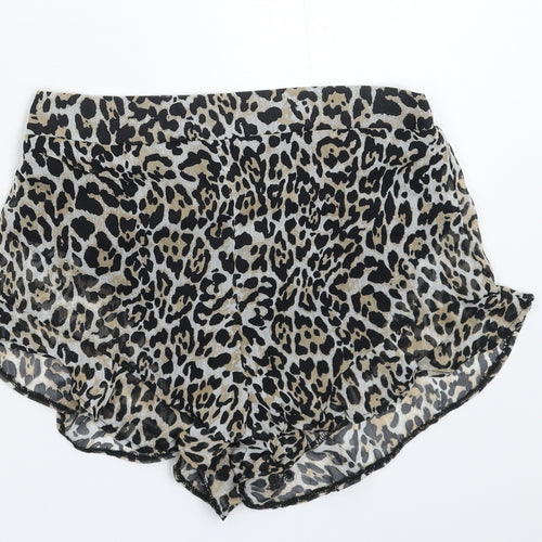 Boohoo Womens Multicoloured Animal Print  Hot Pants Shorts Size 10