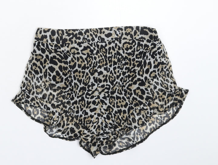 Boohoo Womens Multicoloured Animal Print Hot Pants Shorts Size 10