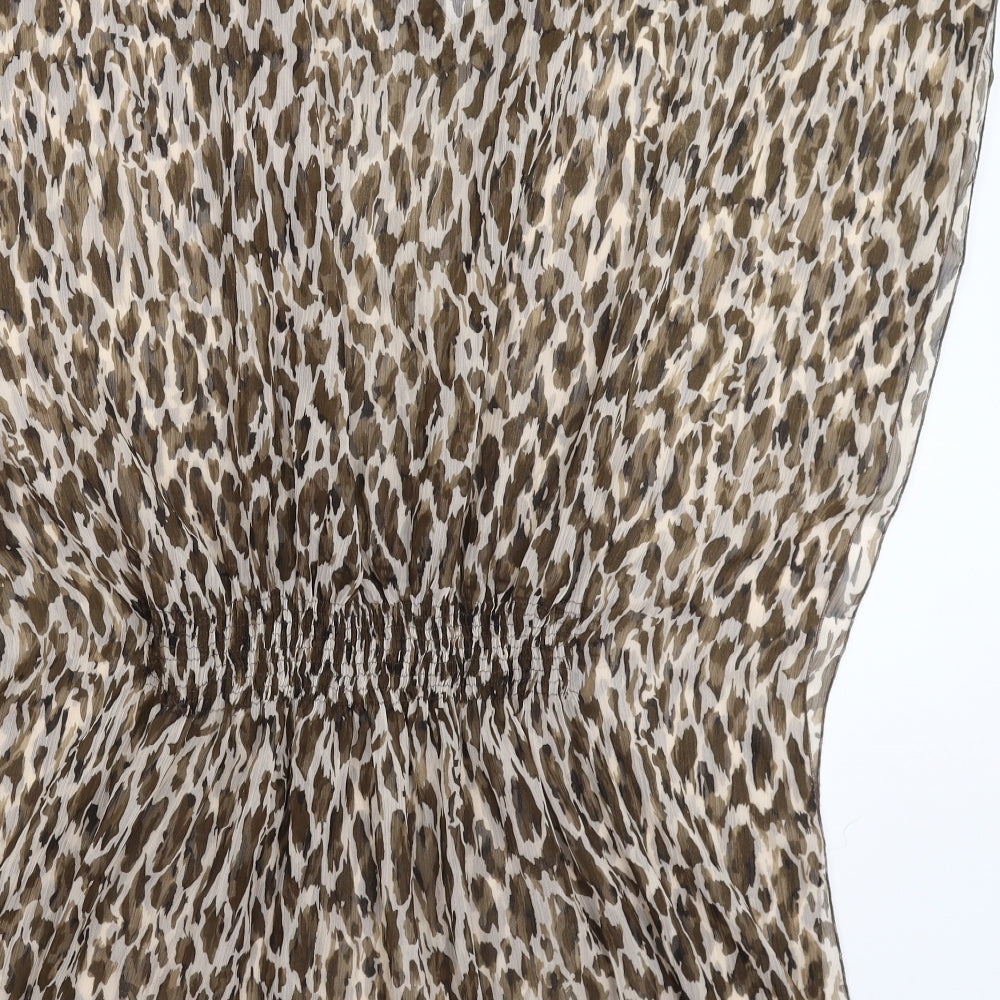 Ocean Club Womens Multicoloured Animal Print  Basic Blouse Size 8  - Oversized