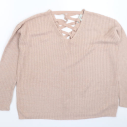 Peacocks Womens Pink  Knit Pullover Jumper Size S  - Oversized