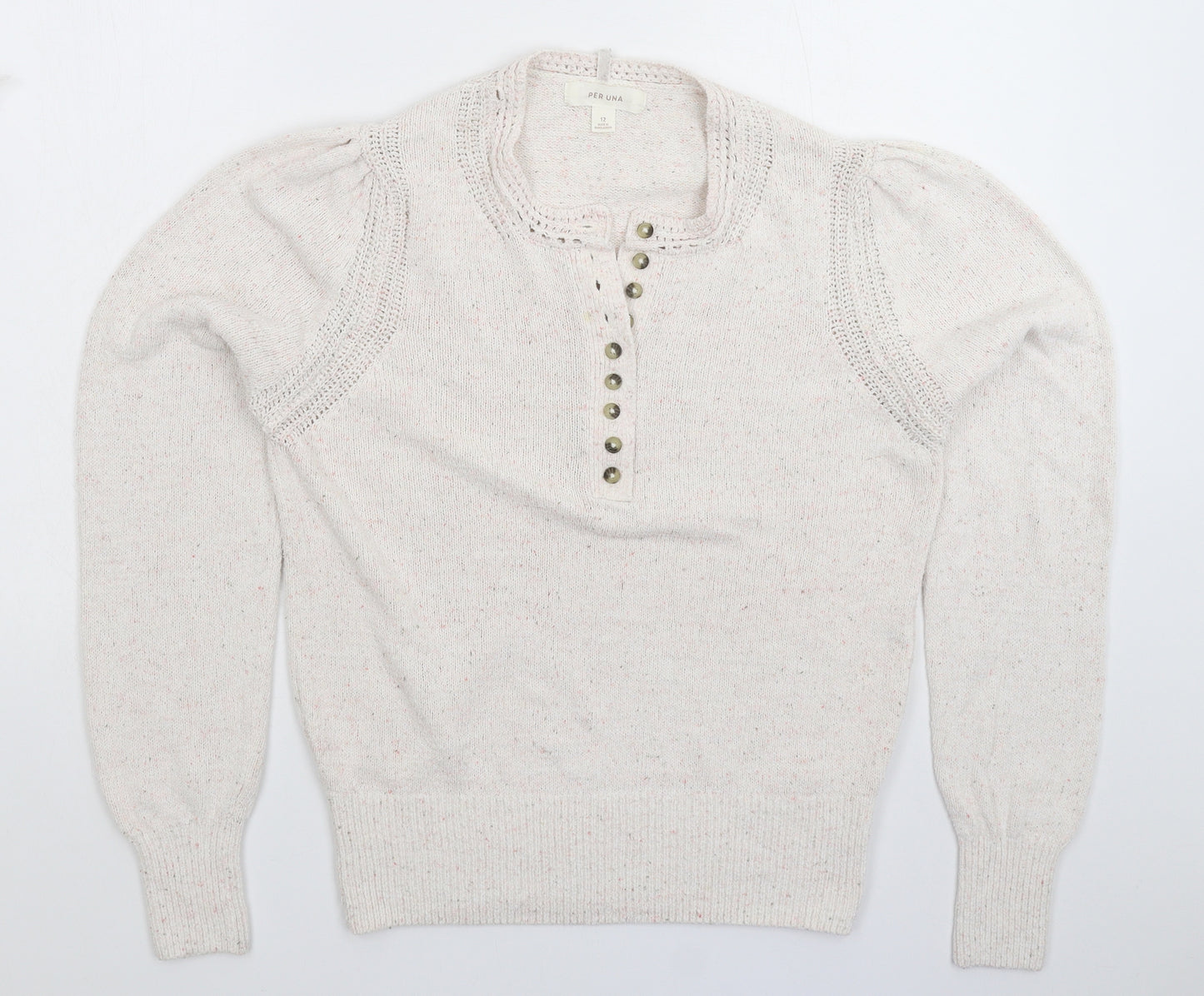 Marks and Spencer Womens Grey  Knit Pullover Jumper Size 12