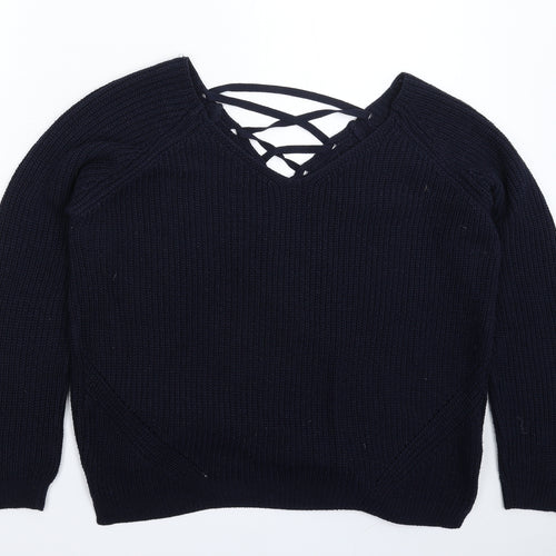 F&F Womens Blue  Knit Pullover Jumper Size 12