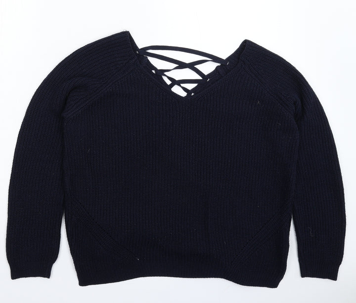 F&F Womens Blue  Knit Pullover Jumper Size 12