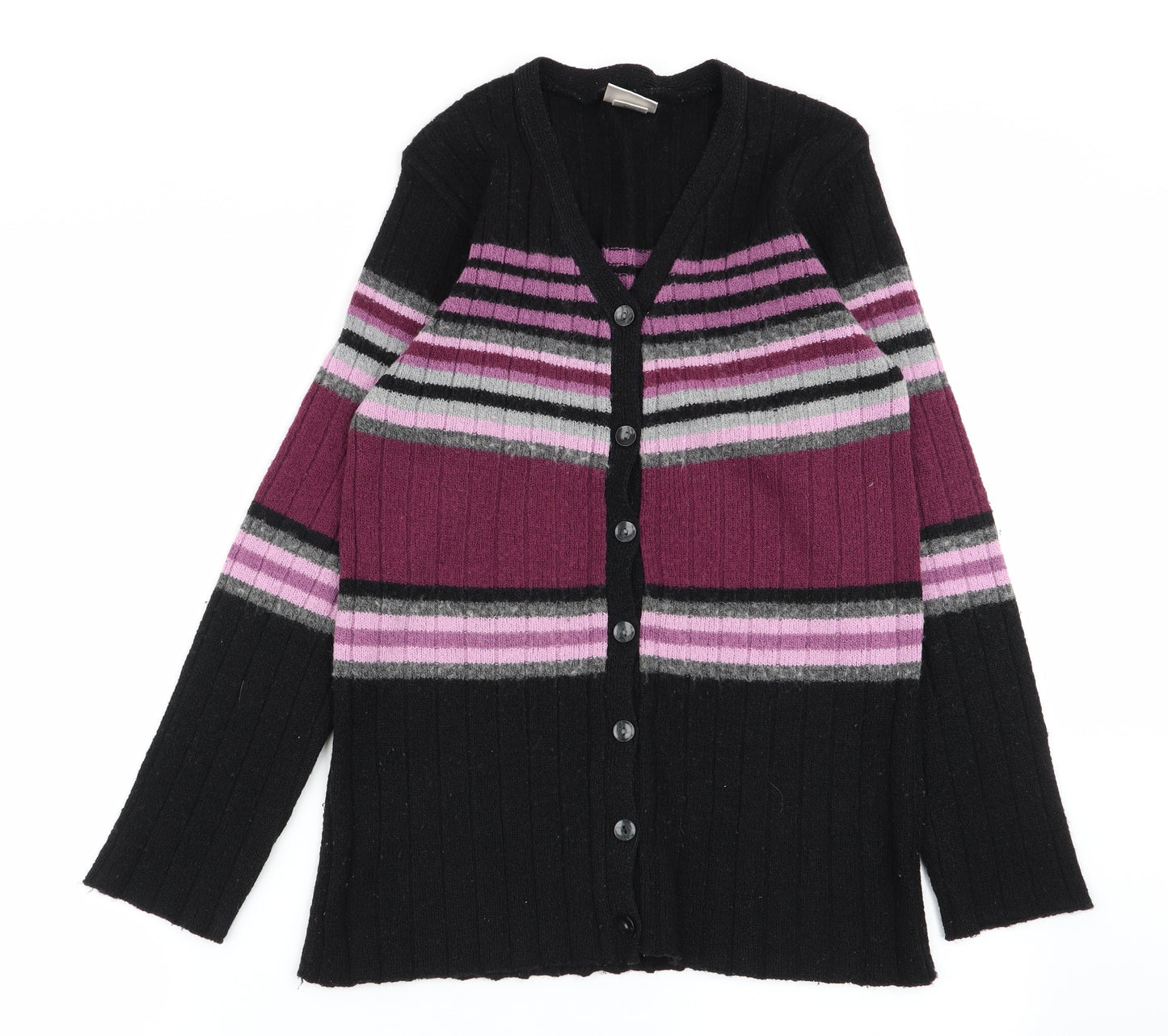 mackays Womens Multicoloured Striped  Cardigan Jumper Size M