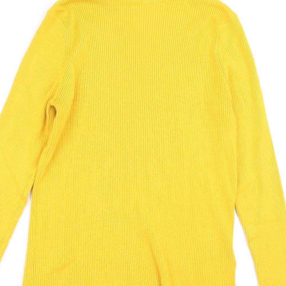 M&S Womens Yellow   Basic T-Shirt Size 14