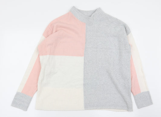 Front view of Asda George women’s multicoloured geometric jumper, size M