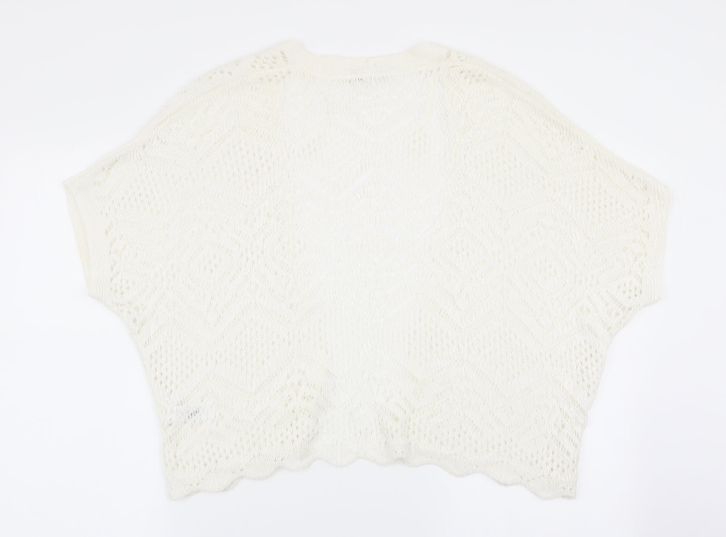 Asda George Womens White Geometric  Cardigan Jumper Size M