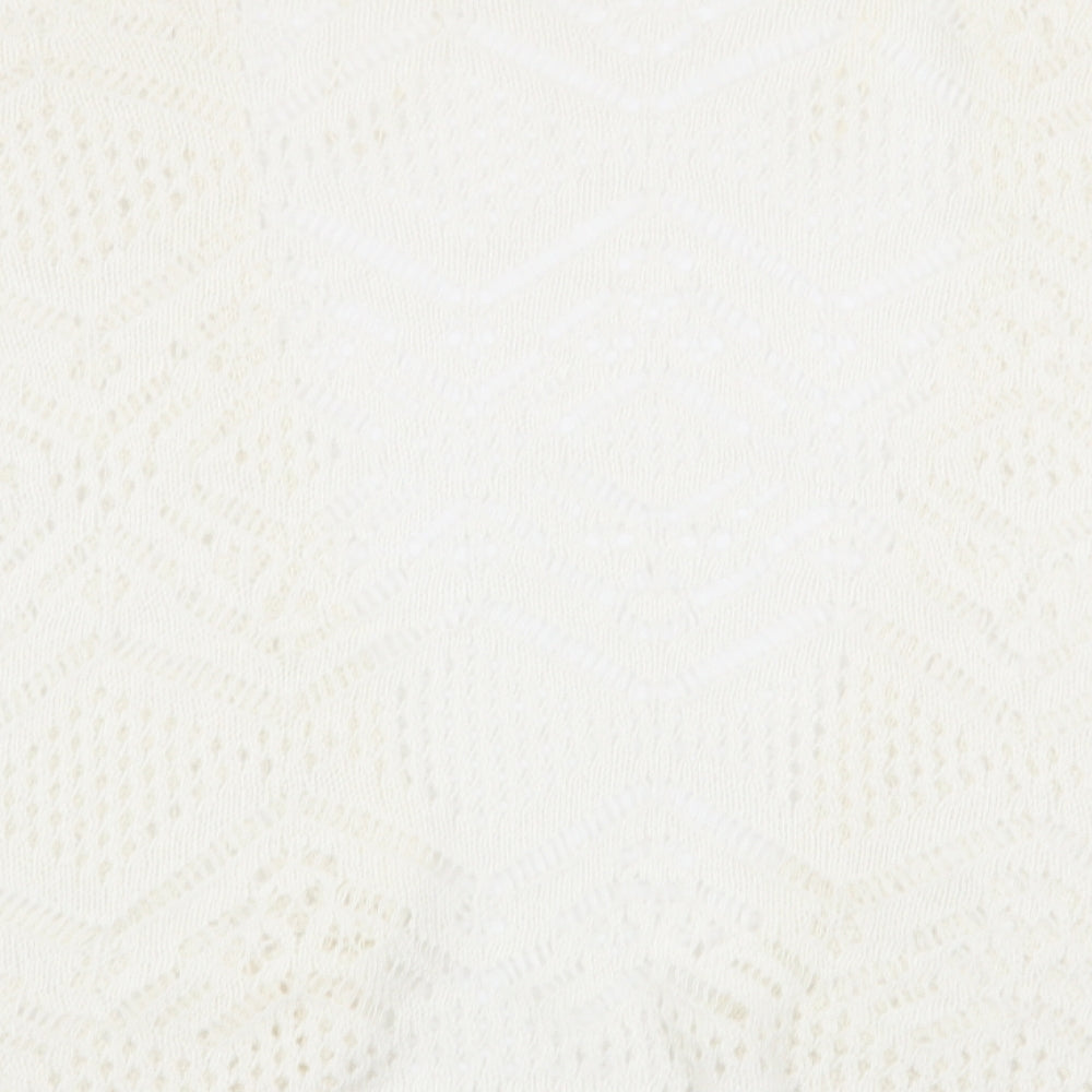 Asda George Womens White Geometric  Cardigan Jumper Size M