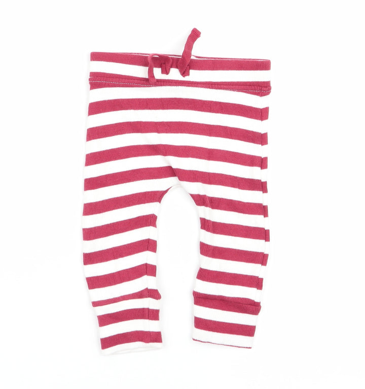 Asda George Girls Multicoloured Striped Jogger Trousers Size 3-6 Months