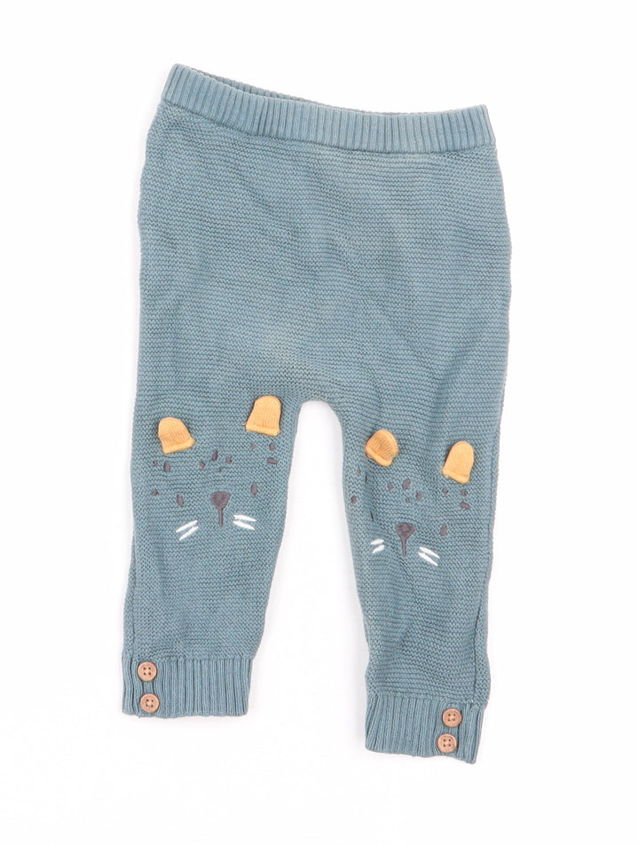 F&F Boys Green   Jogger Trousers Size 3-6 Months
