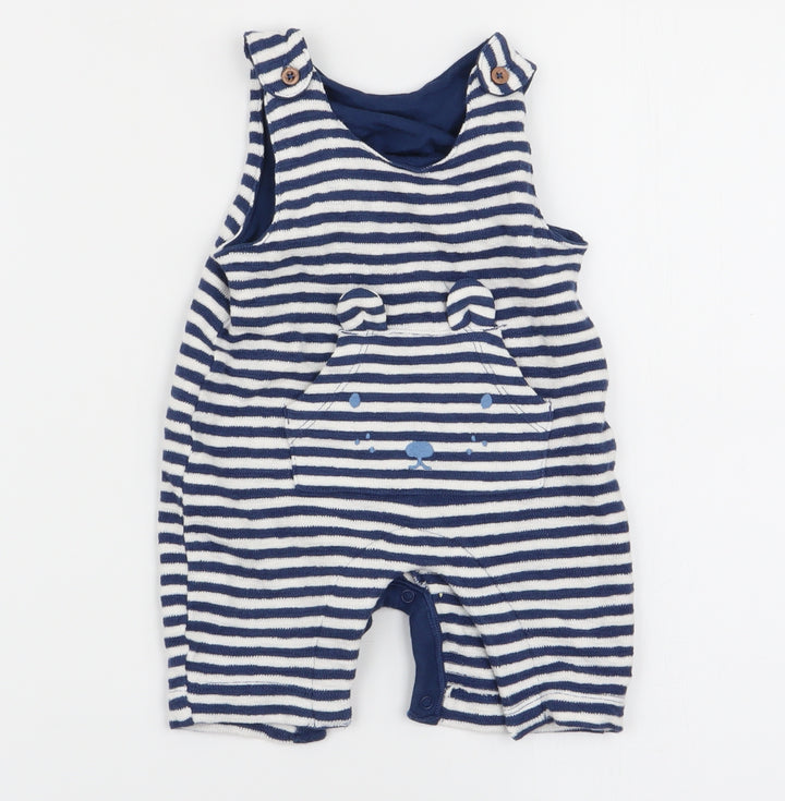 M&S Boys Multicoloured Striped Dungaree One-Piece Size 0-3 Months