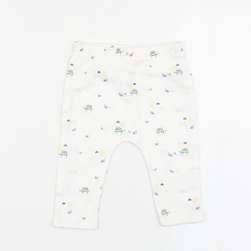 fred and flo Boys White Animal Print  Jogger Trousers Size 3-6 Months  - leggings