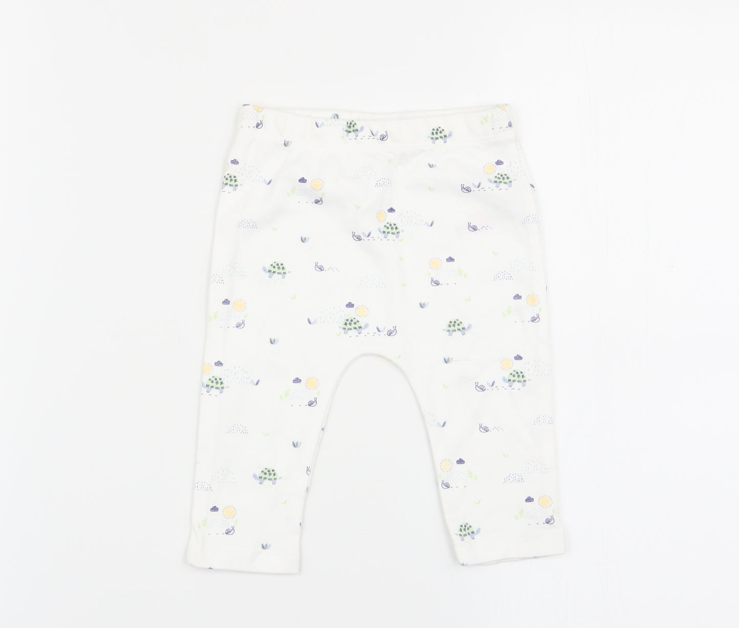 fred and flo Boys White Animal Print  Jogger Trousers Size 3-6 Months  - leggings