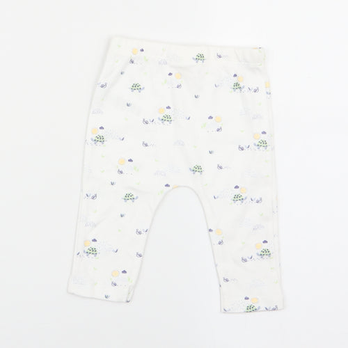fred and flo Boys White Animal Print  Jogger Trousers Size 3-6 Months  - leggings