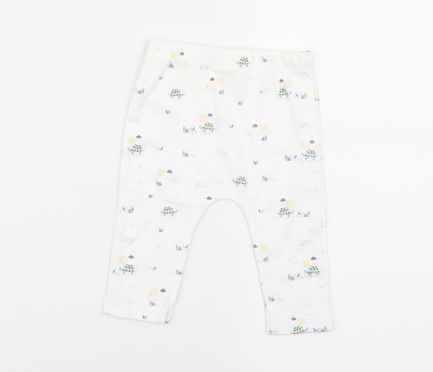 fred and flo Boys White Animal Print  Jogger Trousers Size 3-6 Months  - leggings