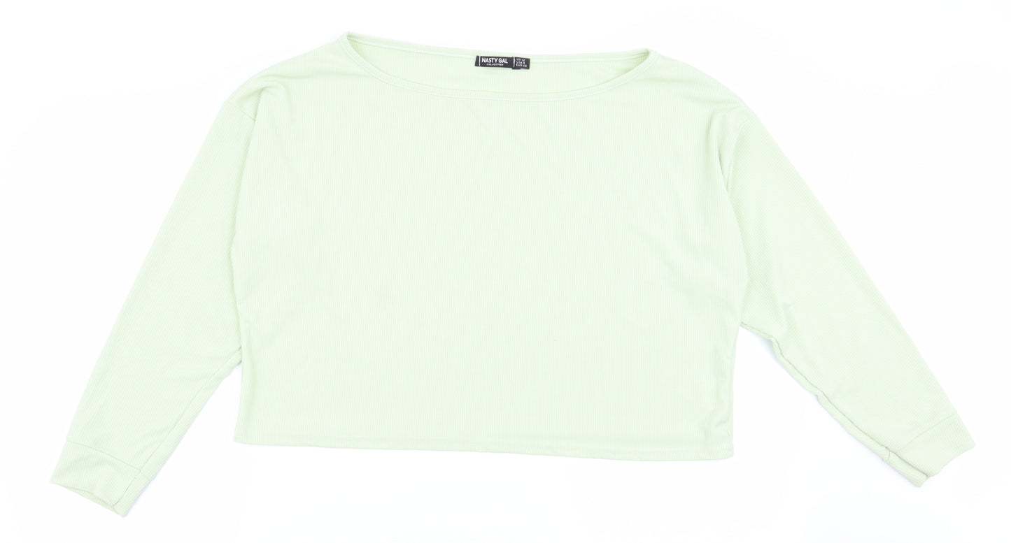 nastygal Womens Green   Basic T-Shirt Size 12