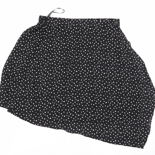 Primark Womens Black Polka Dot  Flare Skirt Size 12  - Stretch waistband