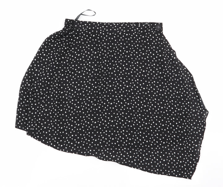Primark Womens Black Polka Dot Flare Skirt Size 12 - Stretch waistband