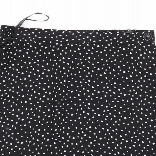 Primark Womens Black Polka Dot  Flare Skirt Size 12  - Stretch waistband