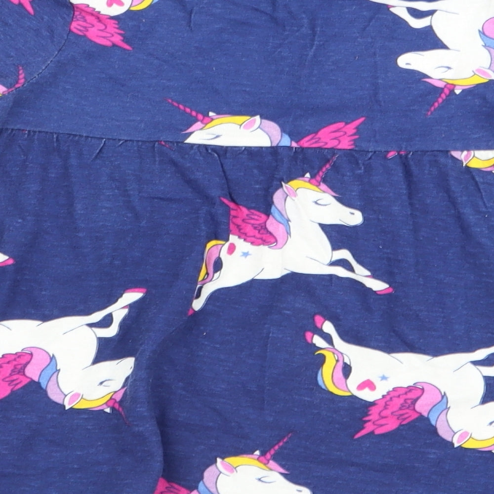 Preworn Girls Blue Animal Print  Fit & Flare  Size 12-18 Months  - Size 1-2Y