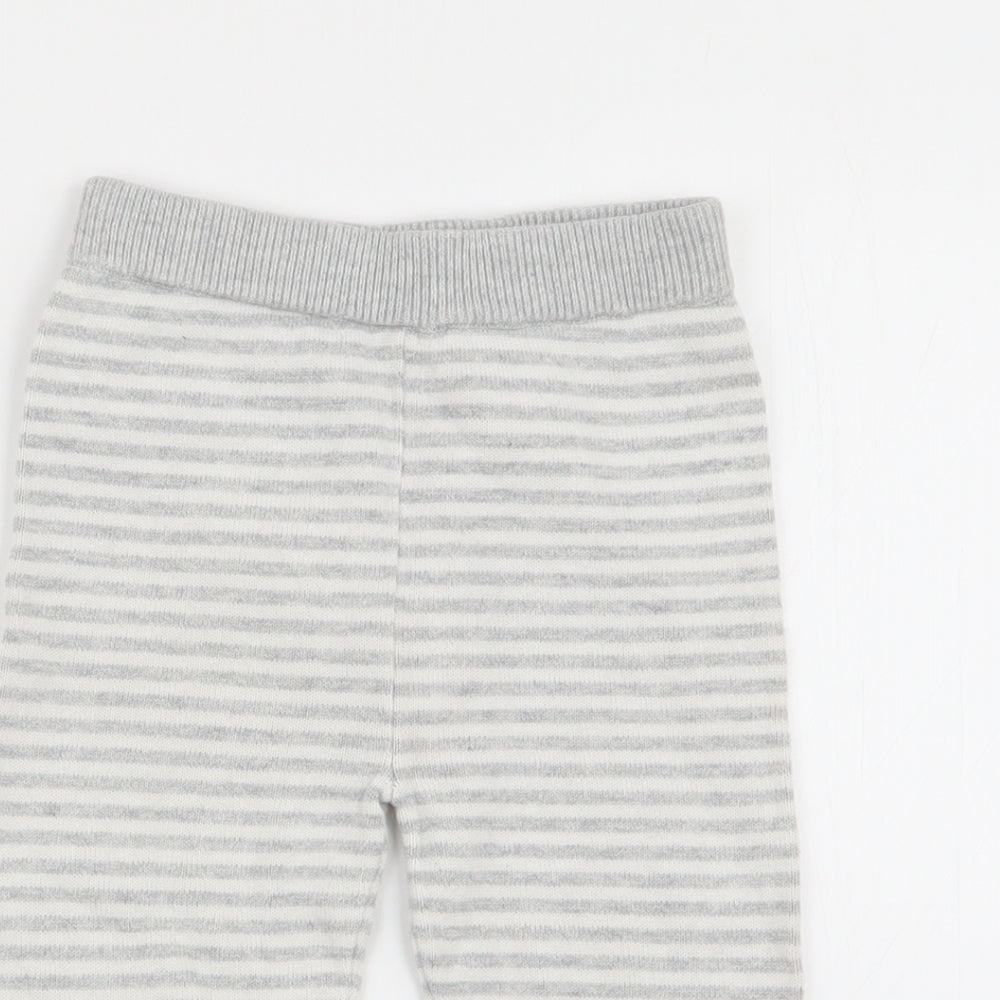 F&F Boys Multicoloured Striped  Jogger Trousers Size 6-9 Months