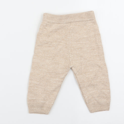 Asda George Girls Beige   Jogger Trousers Size 3-6 Months