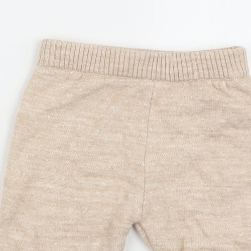 Asda George Girls Beige   Jogger Trousers Size 3-6 Months