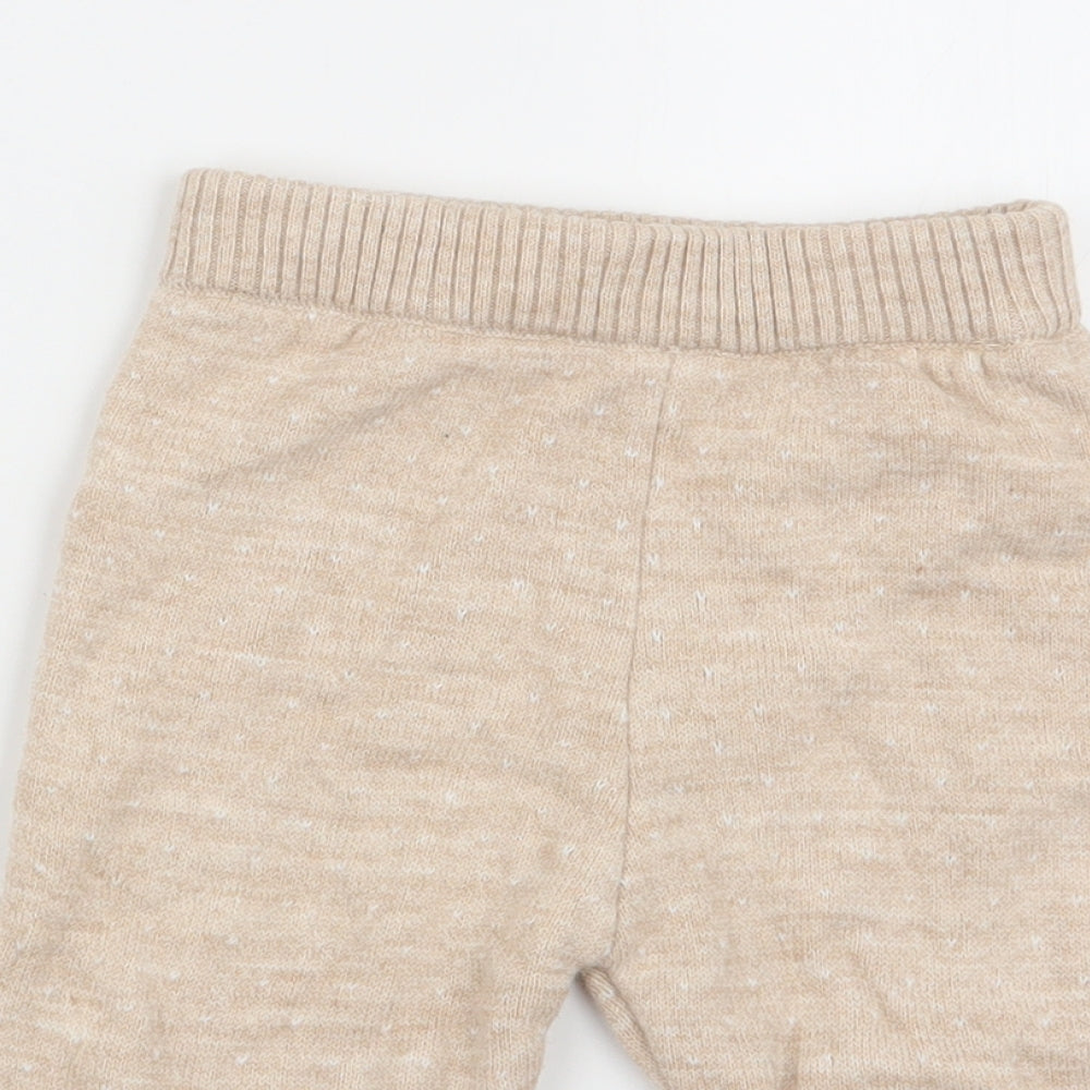 Asda George Girls Beige   Jogger Trousers Size 3-6 Months