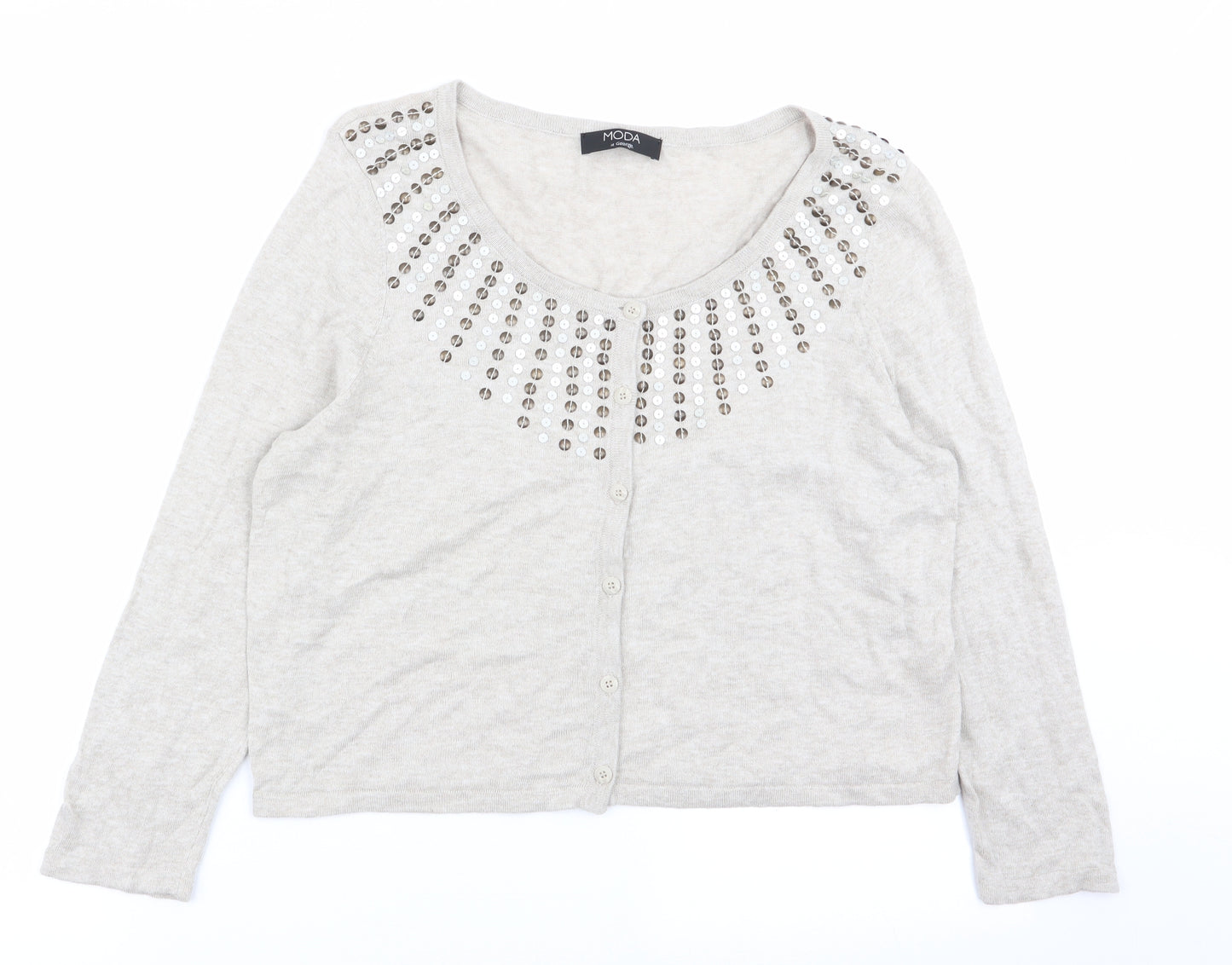 Asda George Womens Beige   Cardigan Jumper Size 12