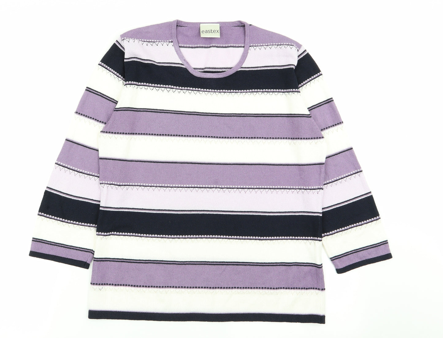 Eastex Womens Multicoloured Striped  Basic T-Shirt Size 10