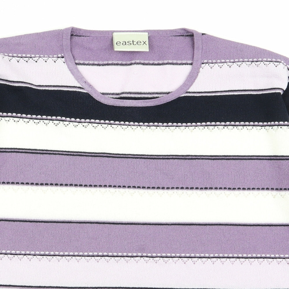 Eastex Womens Multicoloured Striped  Basic T-Shirt Size 10