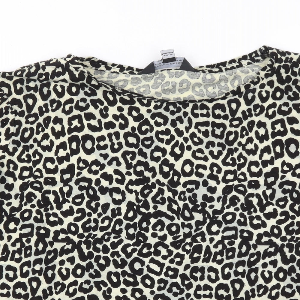Dorothy pekins Womens Brown Animal Print  Basic T-Shirt Size 18