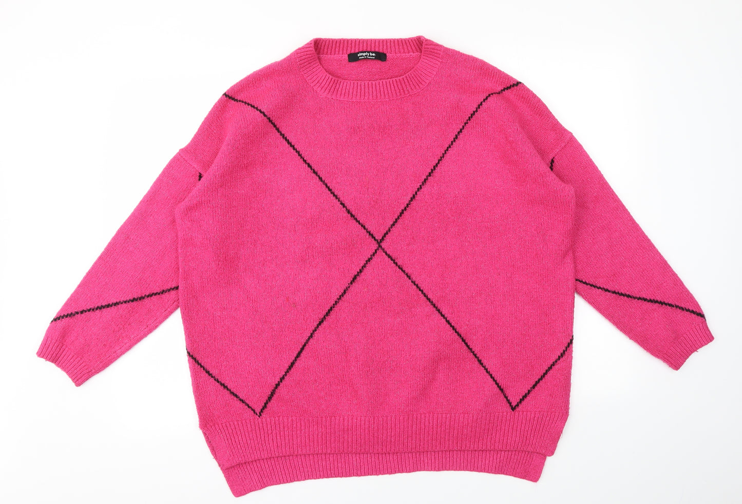 Simply Be Womens Pink   Pullover Jumper Size 16