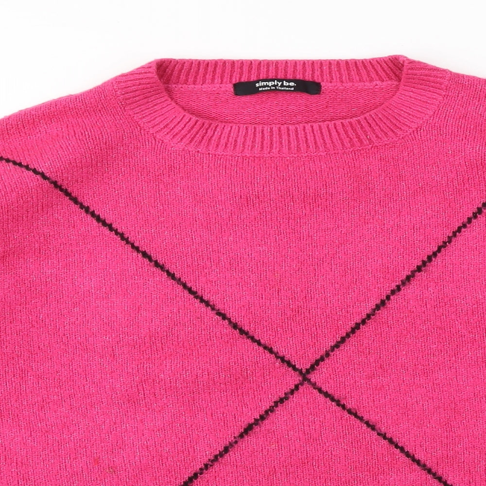 Simply Be Womens Pink   Pullover Jumper Size 16