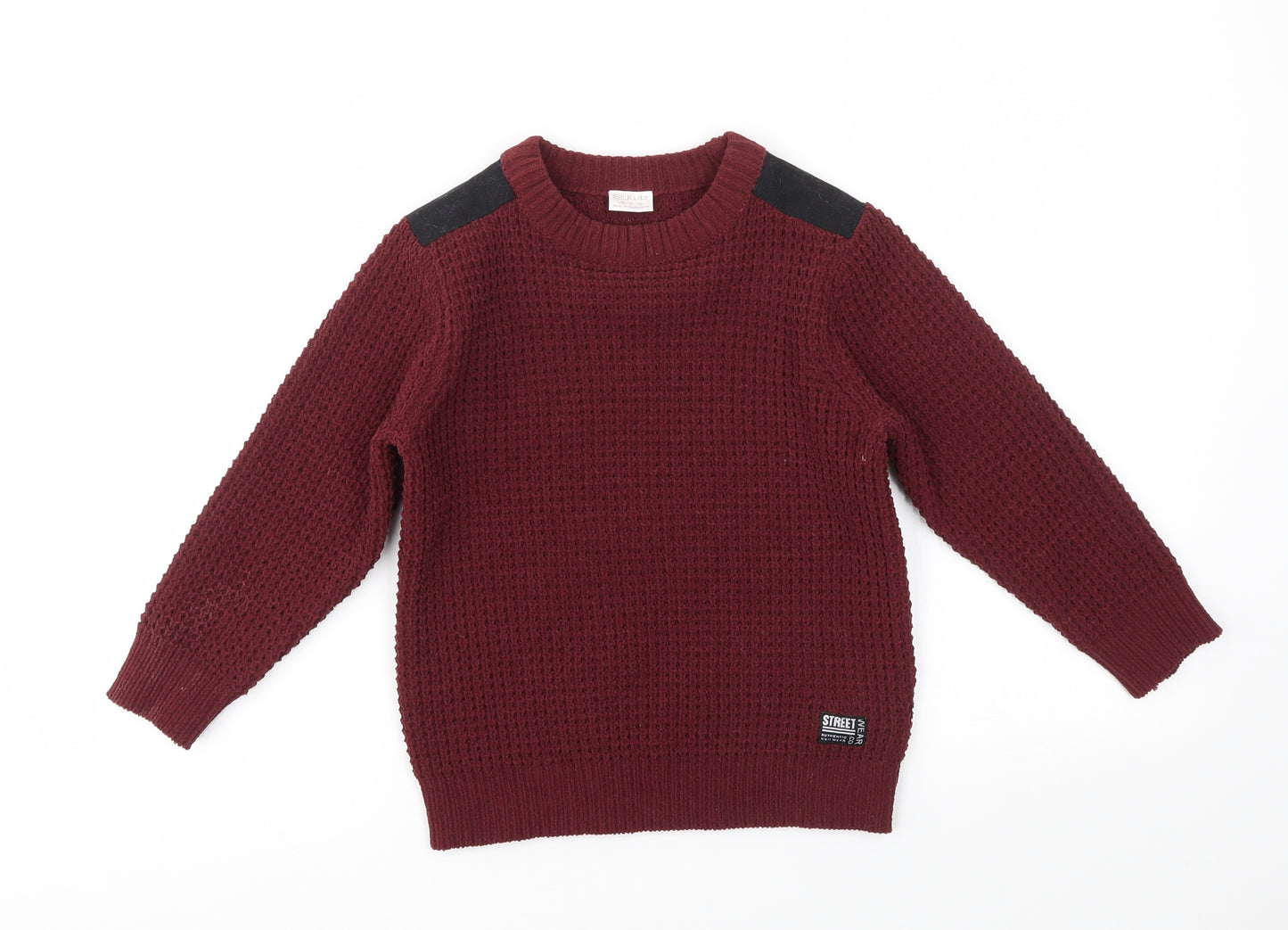F&F Boys Red   Pullover Jumper Size 5-6 Years