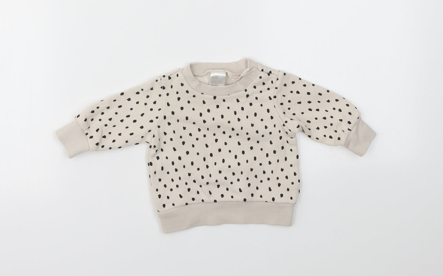 H&M Girls Ivory Polka Dot  Pullover Jumper Size 0-3 Months