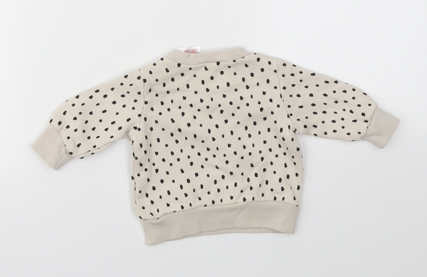H&M Girls Ivory Polka Dot  Pullover Jumper Size 0-3 Months