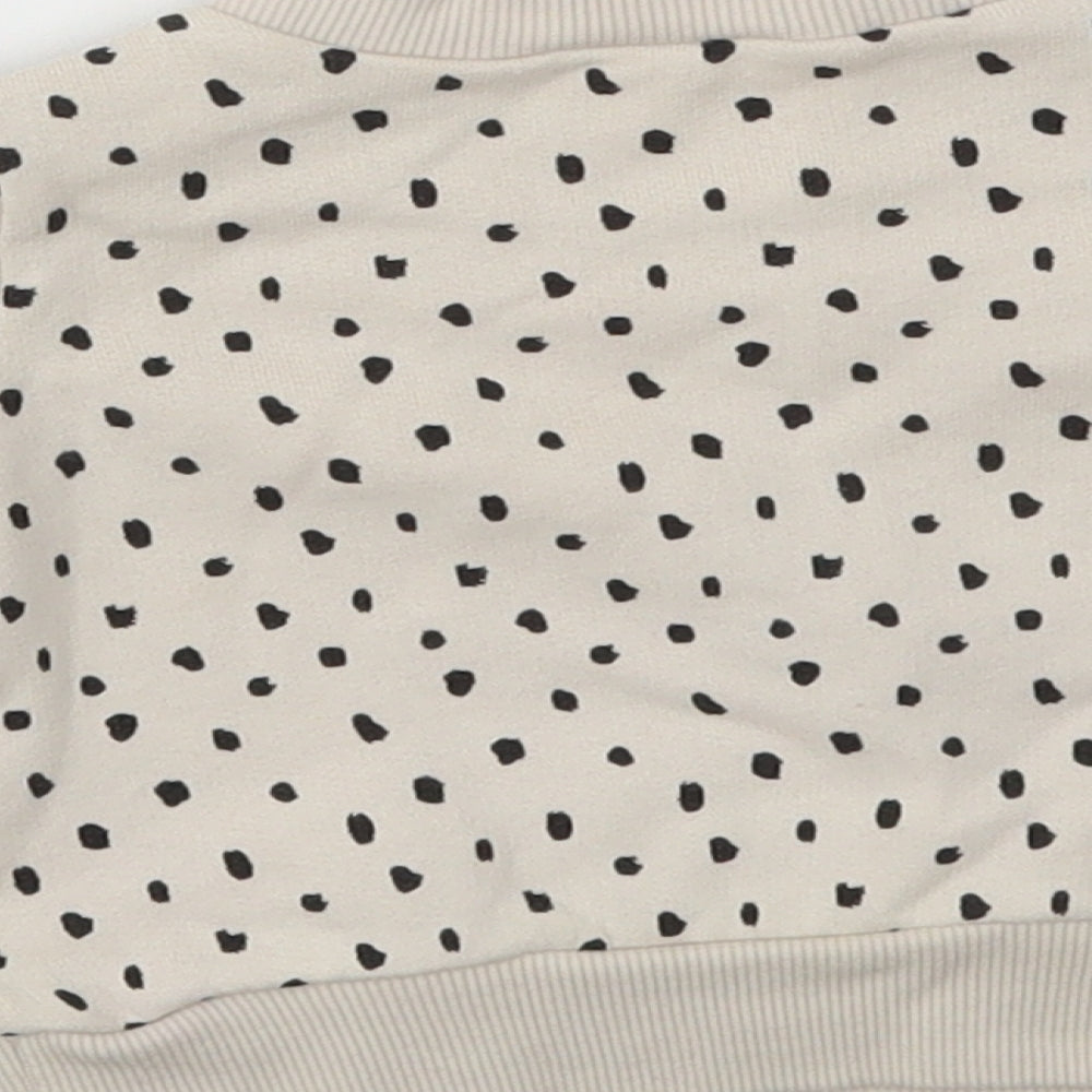 H&M Girls Ivory Polka Dot  Pullover Jumper Size 0-3 Months