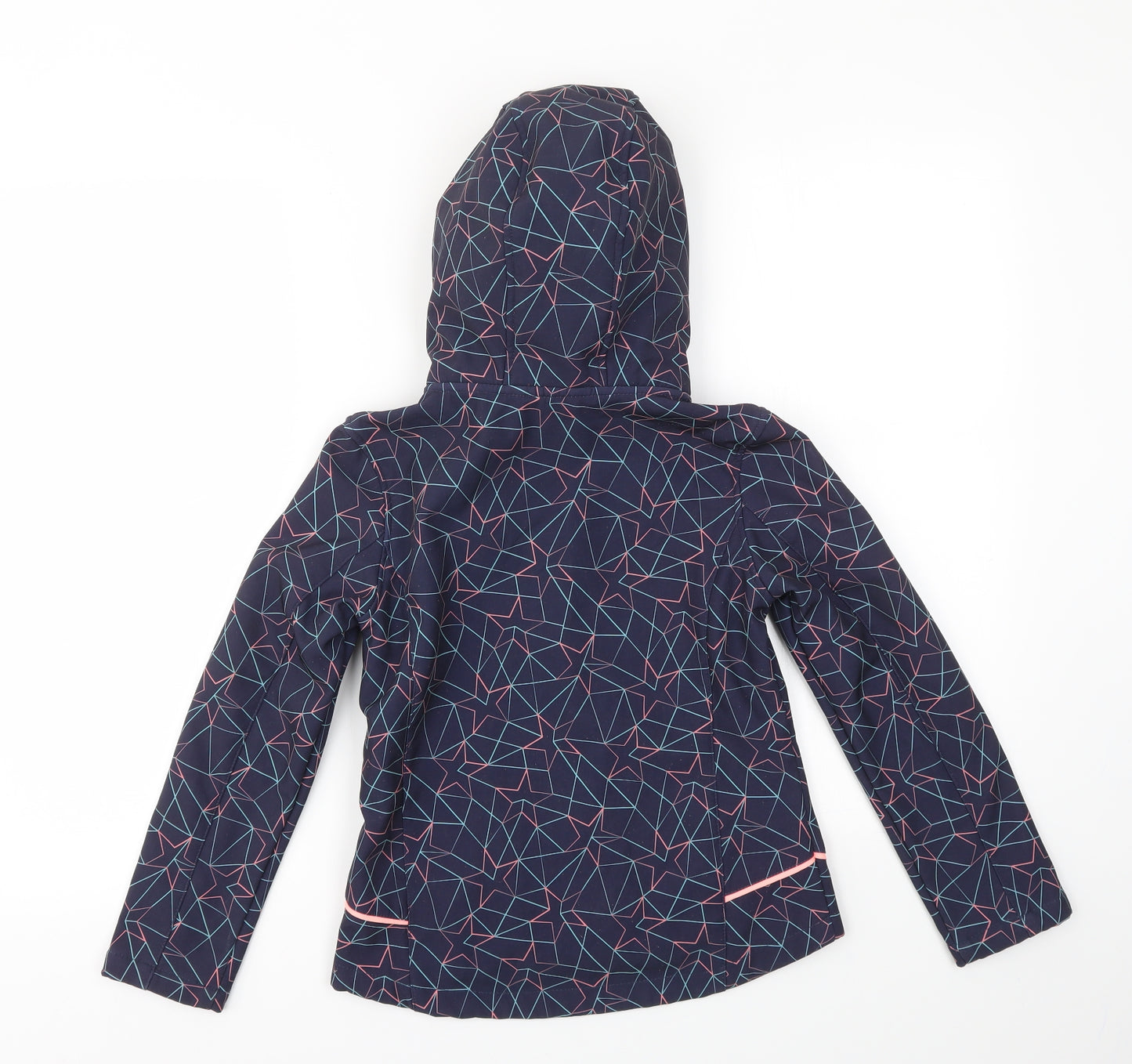 TU Girls Blue Argyle/Diamond  Basic Coat Coat Size 7-8 Years