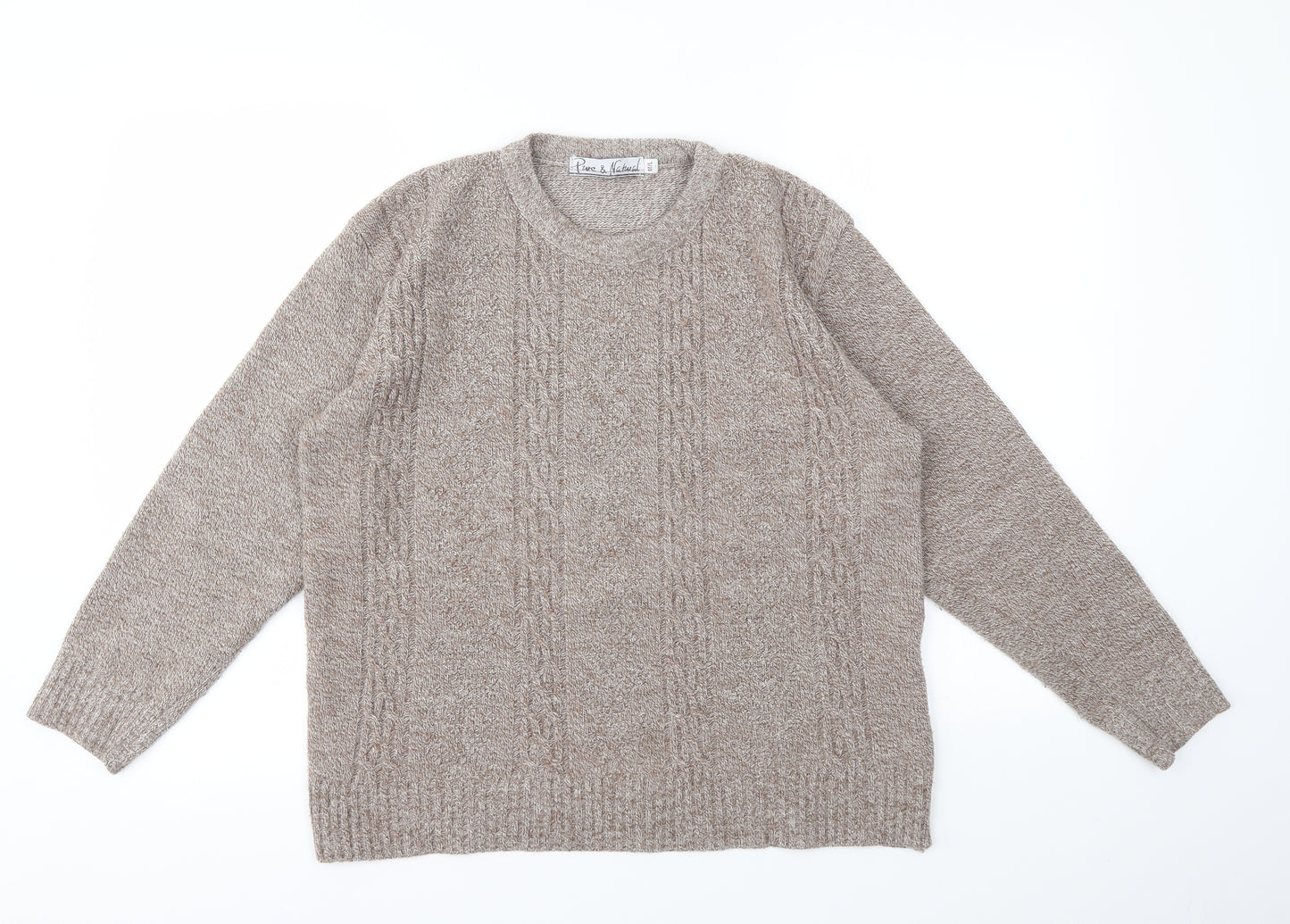 Pure & Natural Womens Brown   Pullover Jumper Size M