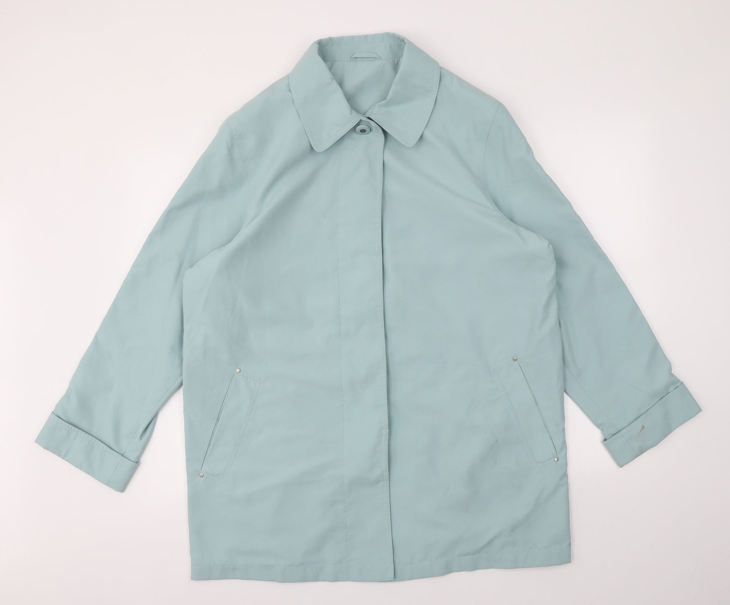 Preworn Womens Blue Houndstooth  Jacket Coat Size 18