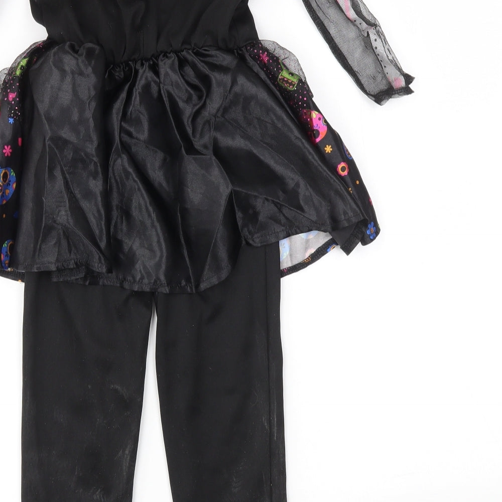 F&F Girls Black Geometric  Bodysuit One-Piece Size 3-4 Years