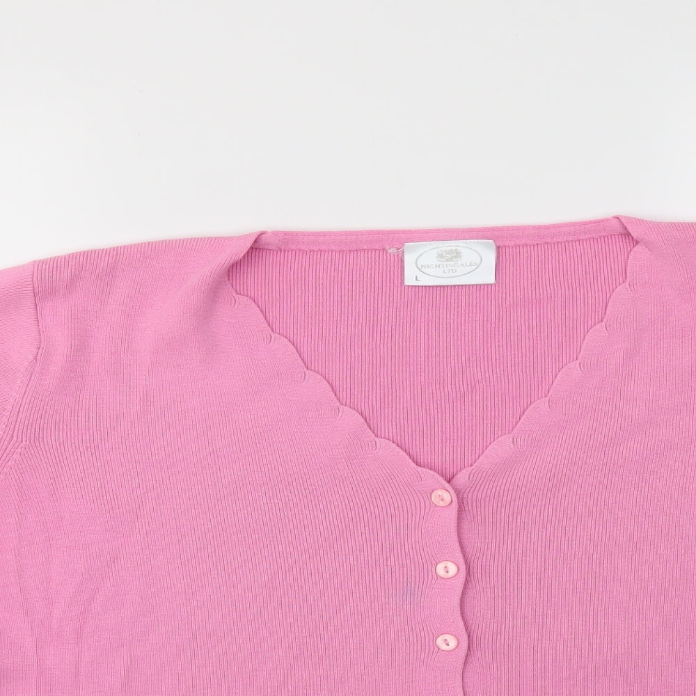 Nightingales Womens Pink   Cardigan Jumper Size L